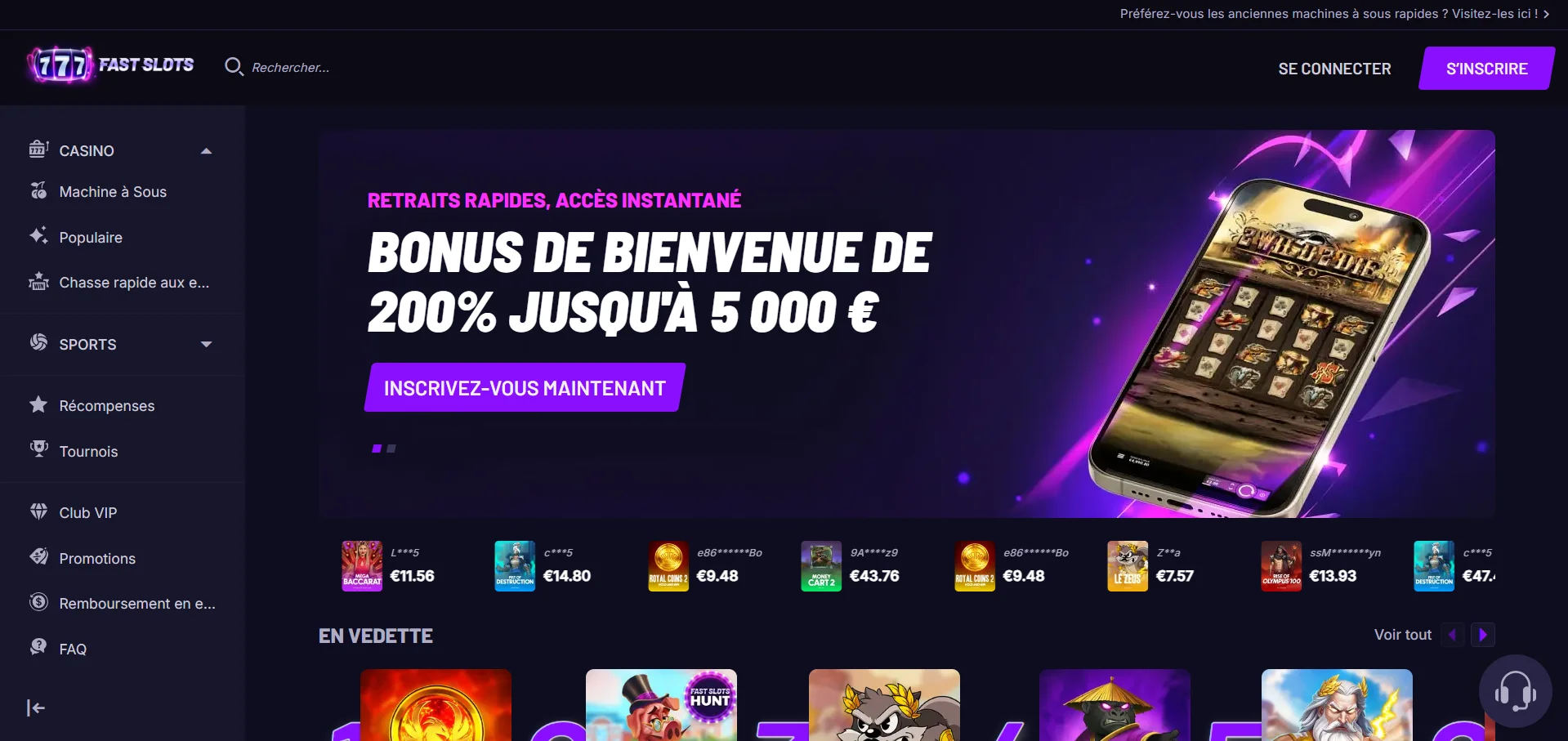 Fast Slots casino en ligne France